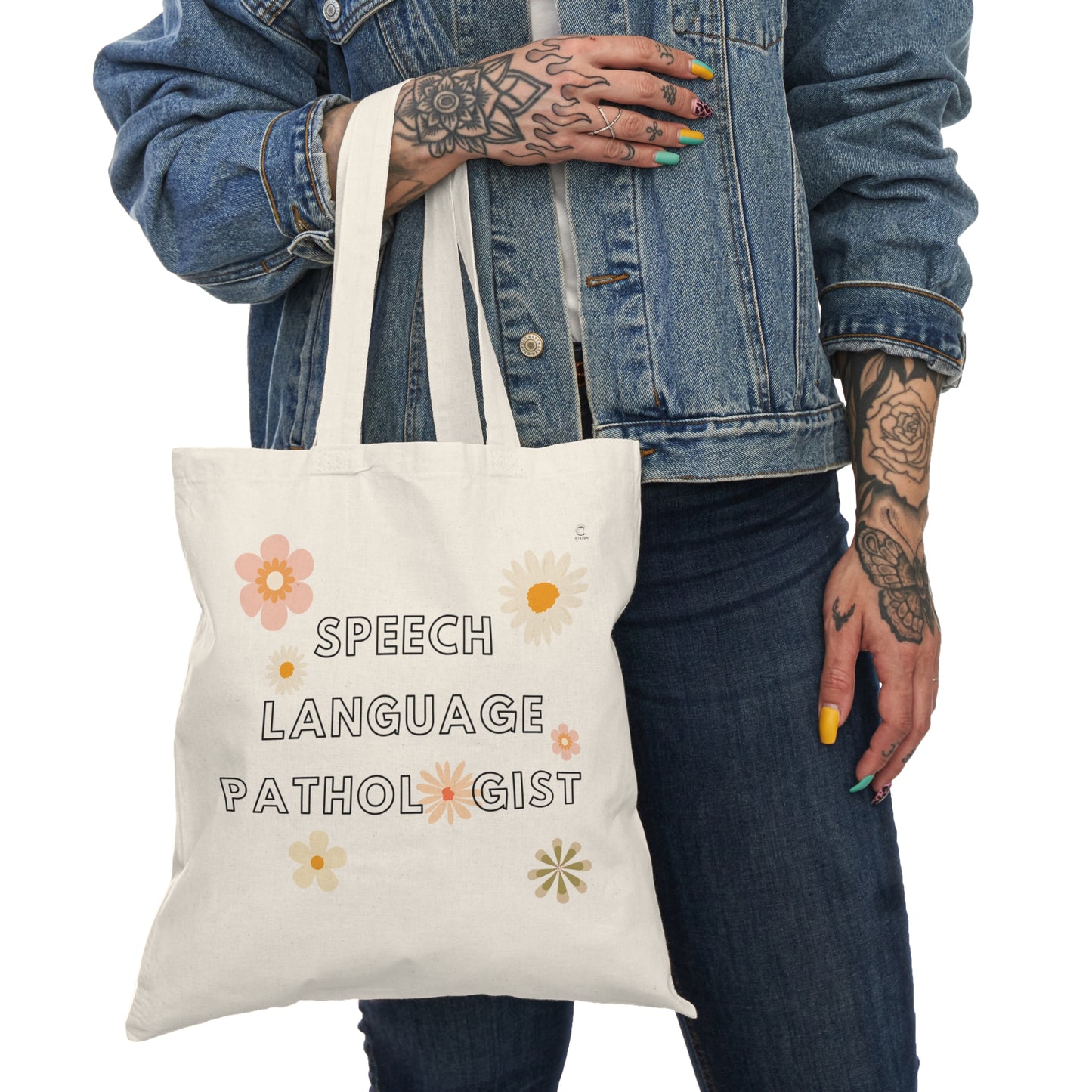 Floral Title Tote Bag