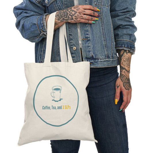 Coffee, Tea, and 3 SLPs Logo Tote Bag